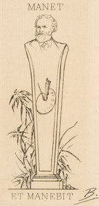 Ex-libris van Manet, 1875 door Felix Bracquemond