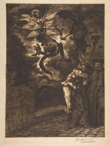 Hors de mon soleil, canailles! Panurge verlaat het huis van Raminagrobis door Felix Bracquemond