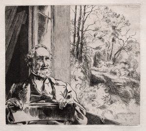 Portret van Meyer Heine door Felix Bracquemond