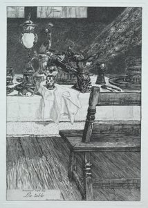 De Tafel, naar H. Leys door Felix Bracquemond
