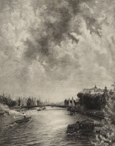 Zonder Titel (Uitzicht op de Seine) door Felix Bracquemond