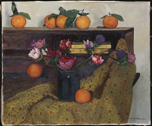 Anemonen en sinaasappels, 1924 door Felix Edouard Vallotton