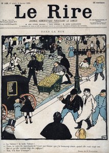 Op straat - Omslag van de krant “Le Rire”, van 6 januari 1898 tekening door Felix Vallotton