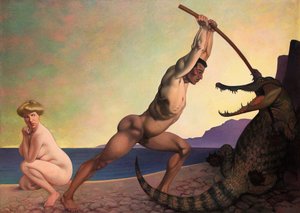 Perseus doodt de draak door Felix Edouard Vallotton