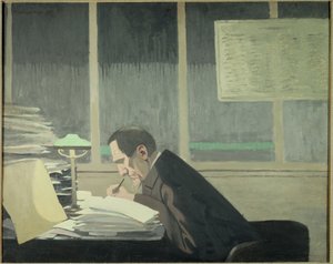 Portret van Felix Feneon (1861-1944), kunstcriticus, journalist en tijdschriftredacteur bij La revue blanche door Felix Edouard Vallotton