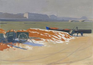 Quai de Seine door Felix Edouard Vallotton