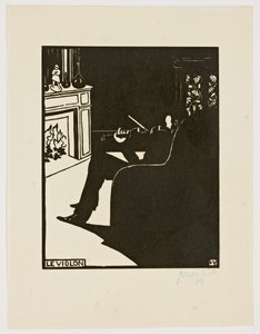 De viool, uit de serie "Muziekinstrumenten", 1896-97 door Felix Edouard Vallotton
