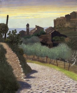 Zicht op de Sint-Annakerk in Cagnes door Felix Edouard Vallotton