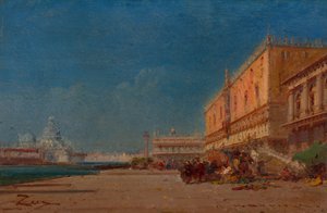 Venetië vanaf de Riva kijkend naar het Piazzale San Marco, ca. 1890 door Felix Francois Georges Philibert Ziem
