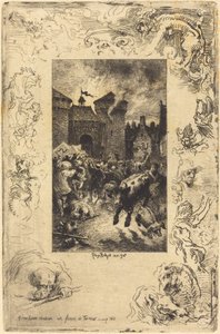 A cette lueur soudaine... In het plotselinge licht..., 1878 door Felix Hilaire Buhot