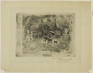 Buurmannen op het platteland door Felix Hilaire Buhot
