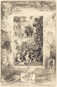 De diligence van Beaucaire, ca. 1885 door Felix Hilaire Buhot