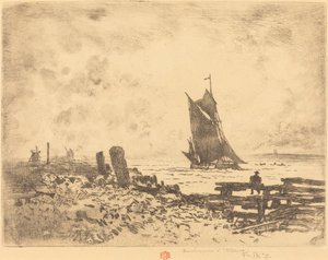 La Petite Marine - Souvenir de Medway tegenproef, 1879 door Felix Hilaire Buhot