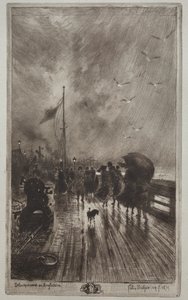 Landing in Engeland, 1879 door Felix Hilaire Buhot