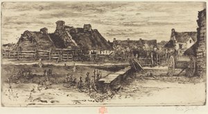Les Grandes Chaumières door Felix Hilaire Buhot