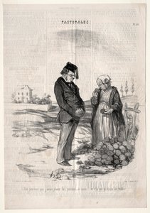 Pastorales, plaat 33: Ze zeggen toch dat als ik aardappelen plant, ik truffels zal oogsten door Felix Hilaire Buhot