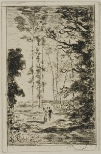 Klein verticaal landschap door Felix Hilaire Buhot