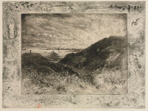 De klif: Baai van Saint-Malo door Felix Hilaire Buhot