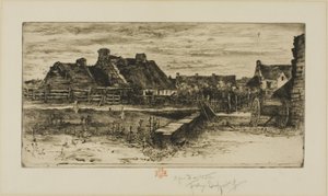 De grote rieten huisjes door Felix Hilaire Buhot