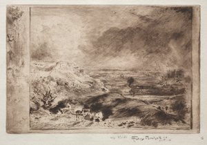De storm (naar Constable) door Felix Hilaire Buhot