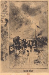 Een pier in Engeland door Felix Hilaire Buhot