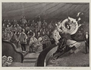 De opmars van de westerse beschaving, een Europees reizend circus in Hong Kong, China