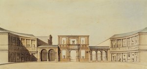 De binnenplaats van de École des Beaux-Arts, Parijs