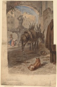 Bernini Fontein, Rome door Felix Octavius Carr Darley