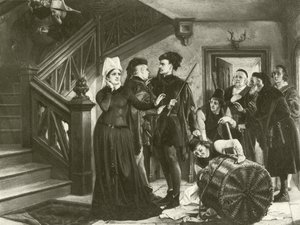 Vrolijke vrouwtjes van Windsor. Act IV-Scene II door Felix Octavius Carr Darley