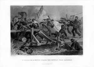 Strijd op een brug tijdens de terugtocht van Manassas, Virginia, 1862-1867