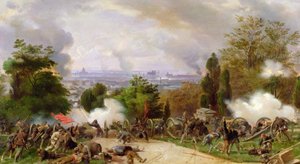 Gevechten op de begraafplaats van Père Lachaise in 1871 door Felix Philippoteaux