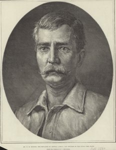 Henry Morton Stanley (gravure) door Felix Stone (after) Moscheles