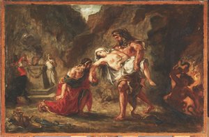 Hercules en Alcestis door Ferdinand Victor Eugene Delacroix