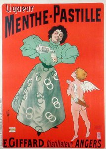 Poster voor Menthe-Pastille, gedistilleerd door E. Giffard