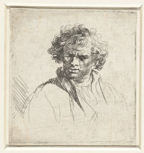 Buste van man met vertrokken gezicht door Ferdinand Bol (possibly)