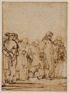 Christus met leerlingen en/of Farizeeërs door Ferdinand Bol