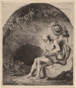 Sint Hiëronymus in de Grot door Ferdinand Bol