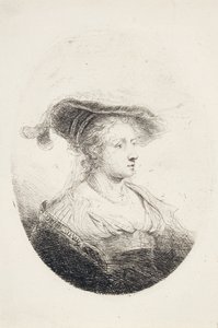 Jonge Dame met Gevederde Hoed, 1644 door Ferdinand Bol