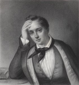 Portret van de dichter Yevgeny Abramovich Baratynsky 1800-1844, 1830s door Ferdinand Chevalier