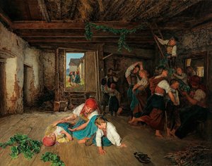Voorbereiding van de viering van de wijnoogst, 1860