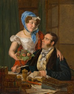 De cartograaf professor Josef Jüttner en zijn vrouw, 1824