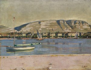 Haven van Genève en de Saleve, 1878 door Ferdinand Hodler