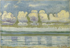 Meer van Genève met de Zwitserse Jura, 1909 door Ferdinand Hodler