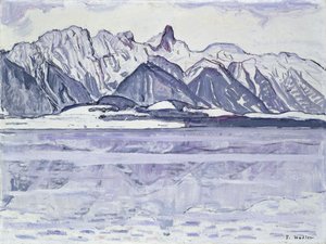 Stockhorn besneeuwd, 1913-1914 door Ferdinand Hodler