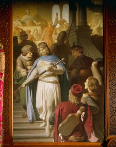 De beste dichters en minstrelen komen samen op Wartburg en worden beloond door landgraaf Hermann voor bijzonder fijne prestaties, uit de Tannhauser Saga, eetkamer