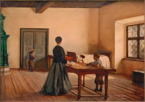 De slaapkamer van de kunstenaar door Ferdinand Mallitsch