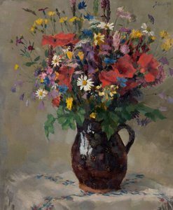 Weidebloemen in een kruik door Ferdinand Matthias Zerlacher