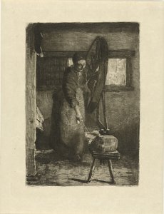 Spinster aan het werk