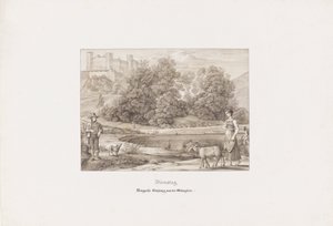 Dinsdag. Bergvesting van Salzburg vanaf de zuidkant door Ferdinand Olivier