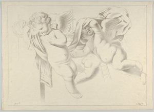 Studie van drie putti, ca. 1800-1844 door Ferdinand Piloty